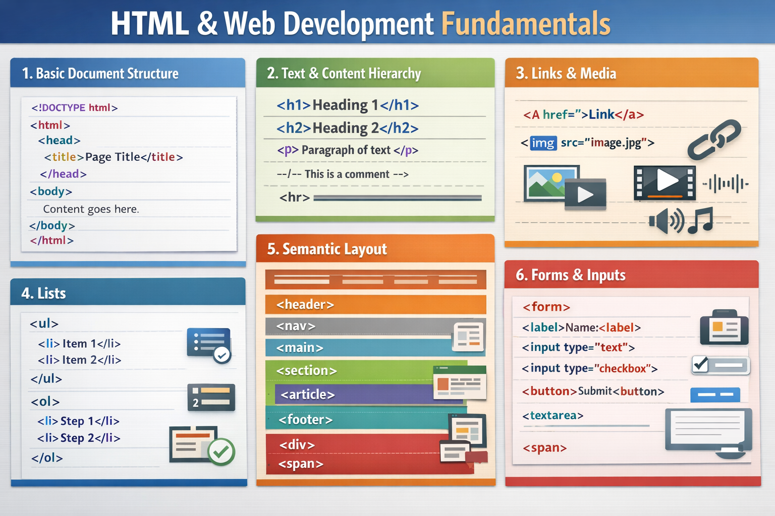 Image of a webpage with various HTML elements